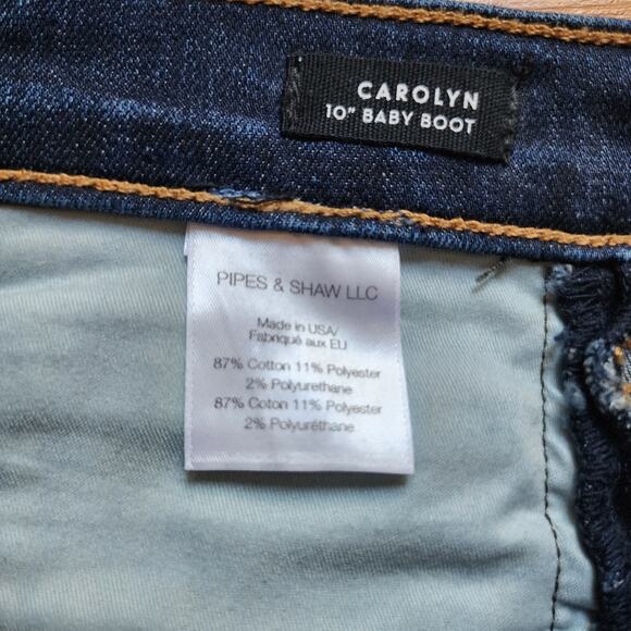 Veronica Beard Jeans Womens Size 30 Carolyn 10" Baby Boot Dark Wash Gold Stripe - Picture 10 of 11